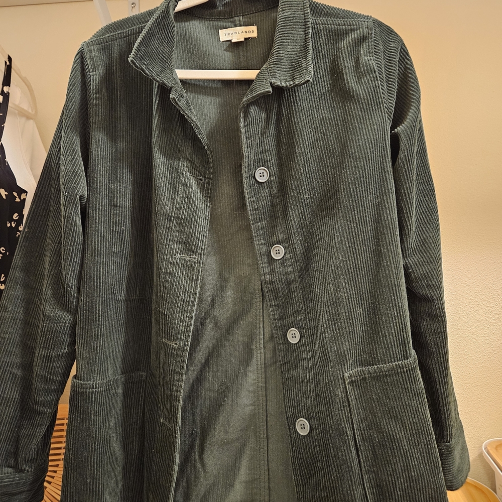 Tradlands Forest Green Corduroy Utility Jacket - Picture 3 of 8
